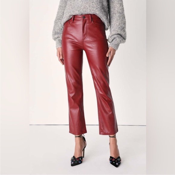 PISTOLA Cassie high-rise cropped Faux Leather Size 28 - Picture 1 of 15